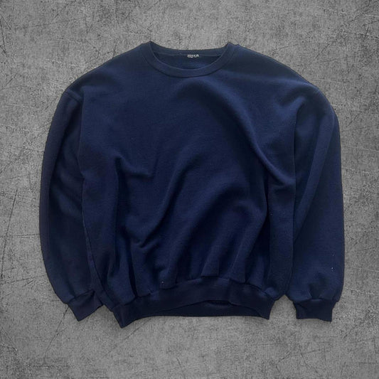 Vintage Boxy Blank Navy Crewneck - L