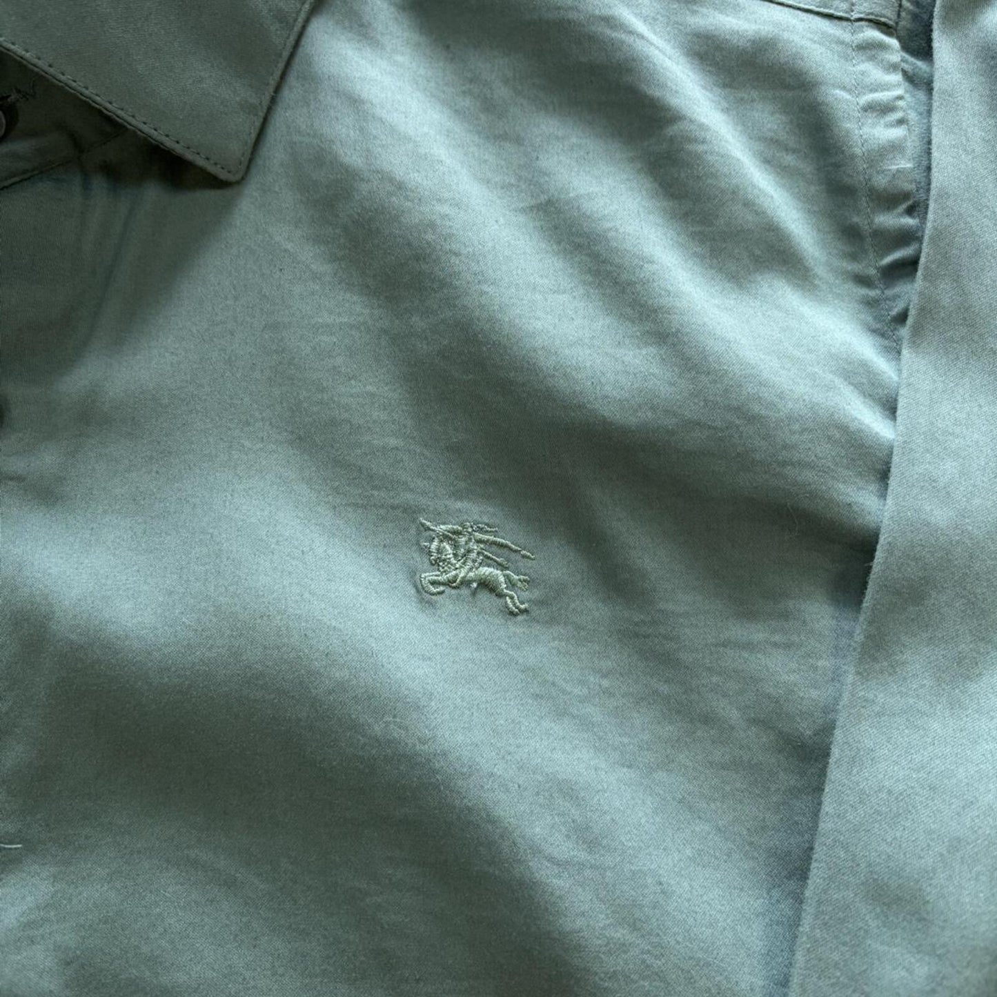 Slate Green Burberry Button Up - L