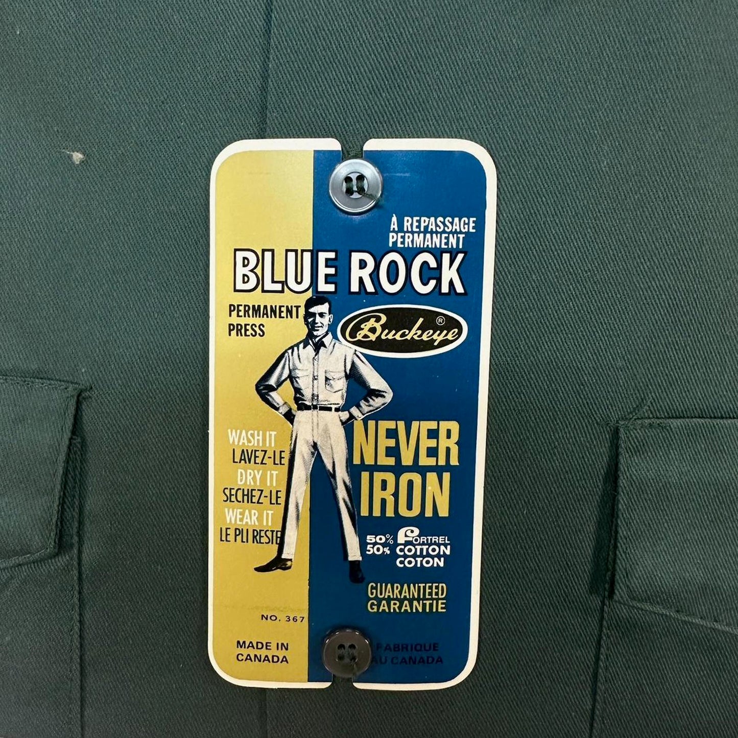 Deadstock 1960s Blue Rock Buckeye Union Made Long Sleeve - XL