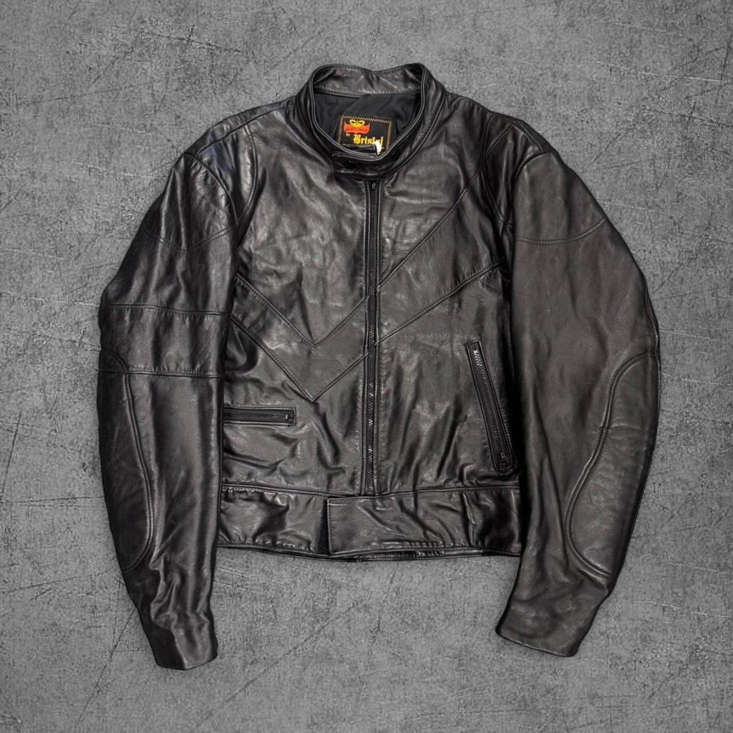 Vintage 80s Cafe Biker Leather Jacket - M