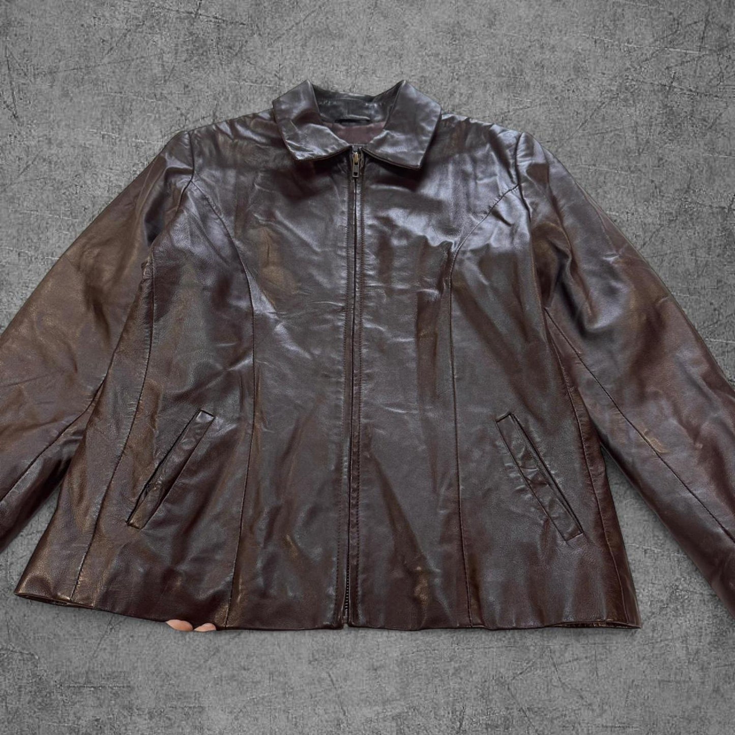 Vintage Women’s Guccini Brown Leather Jacket - L