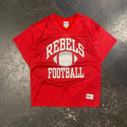 90s Rebel Football Red Mesh Jersey - L