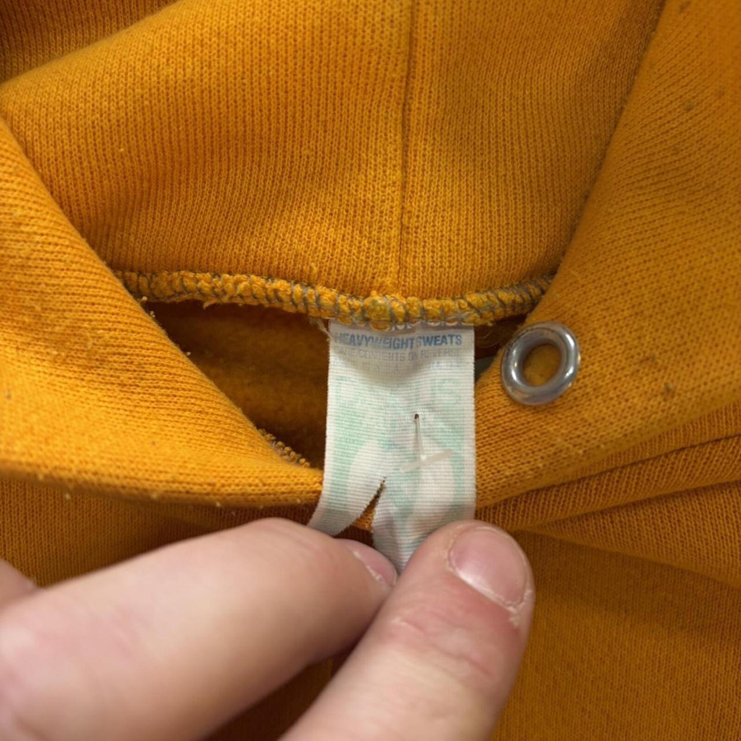 Vintage 80s Yellow Blank Hoodie - L