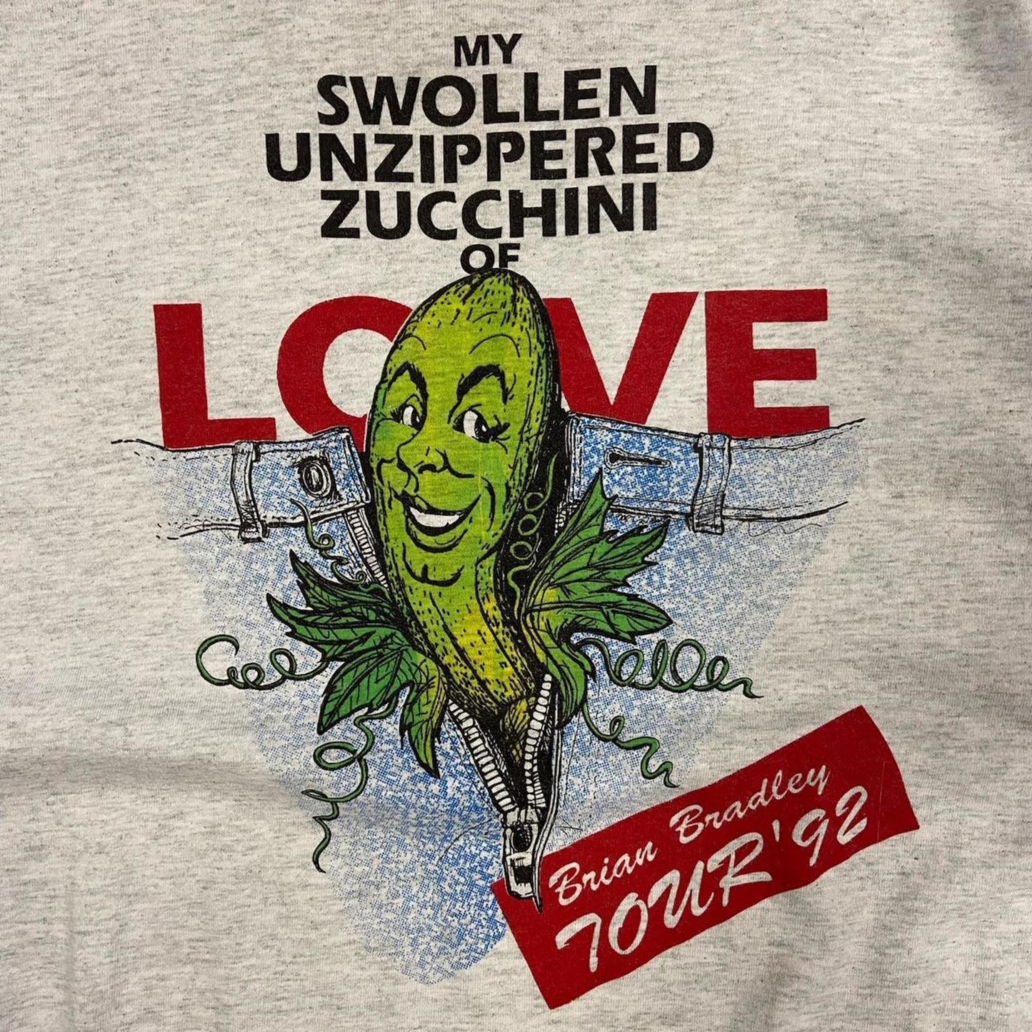 1992 Brian Bradley My Swollen Unzipped Zucchini Of Love Tee - XL