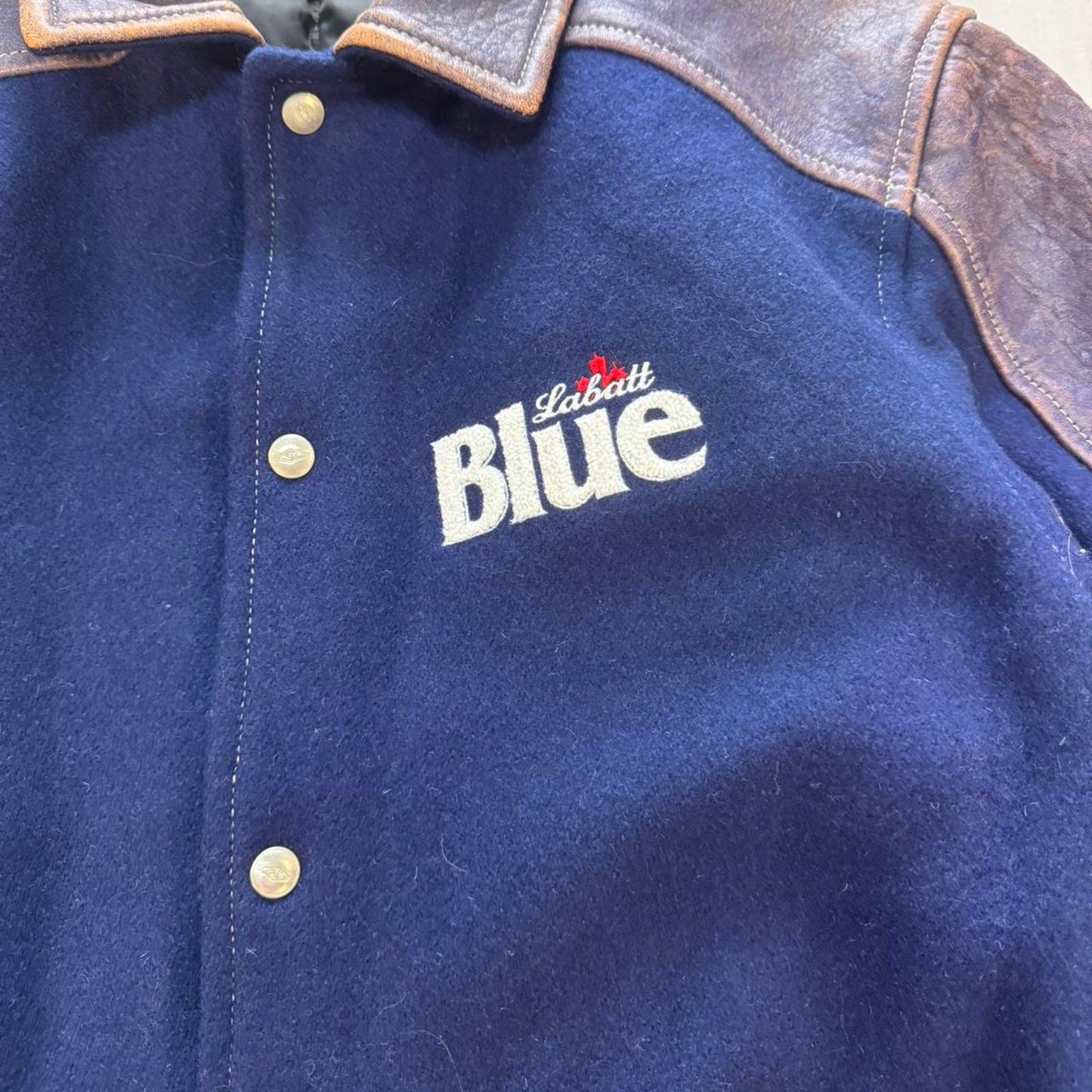 Vintage 90s NHL Labatt Blue Limited Edition Leather Coat - L