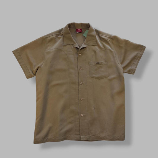 Vintage Oakley tan button up - XL