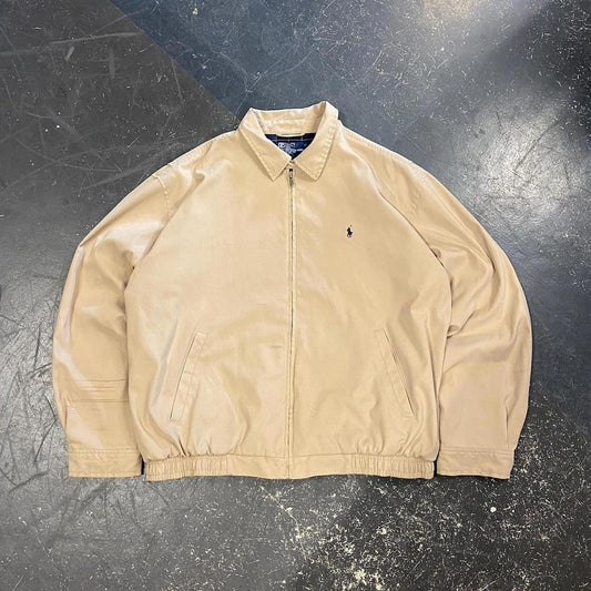 Vintage Tan Polo Ralph Lauren Plaid Lined Jacket - XL