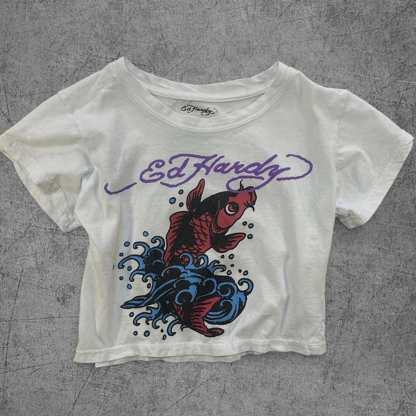 Y2K Ed Hardy Koi Fish Baby Tee - S