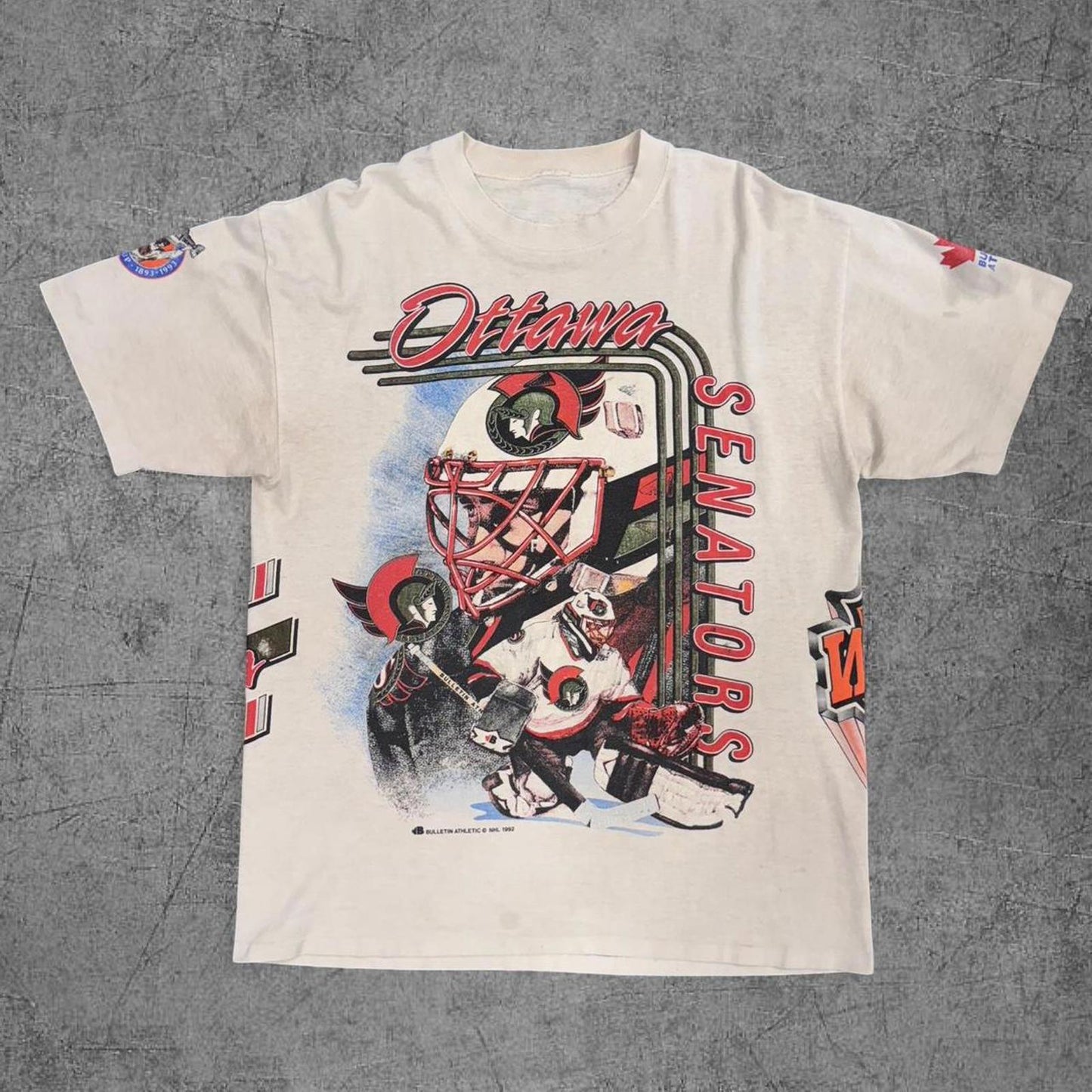 Vintage 1992 Ottawa Senators Bulliton AOP NHL Tee - XL