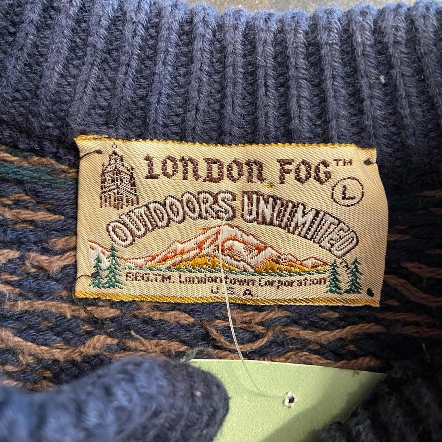 80s London Fog 1/4 Button Grandpa Knit - L