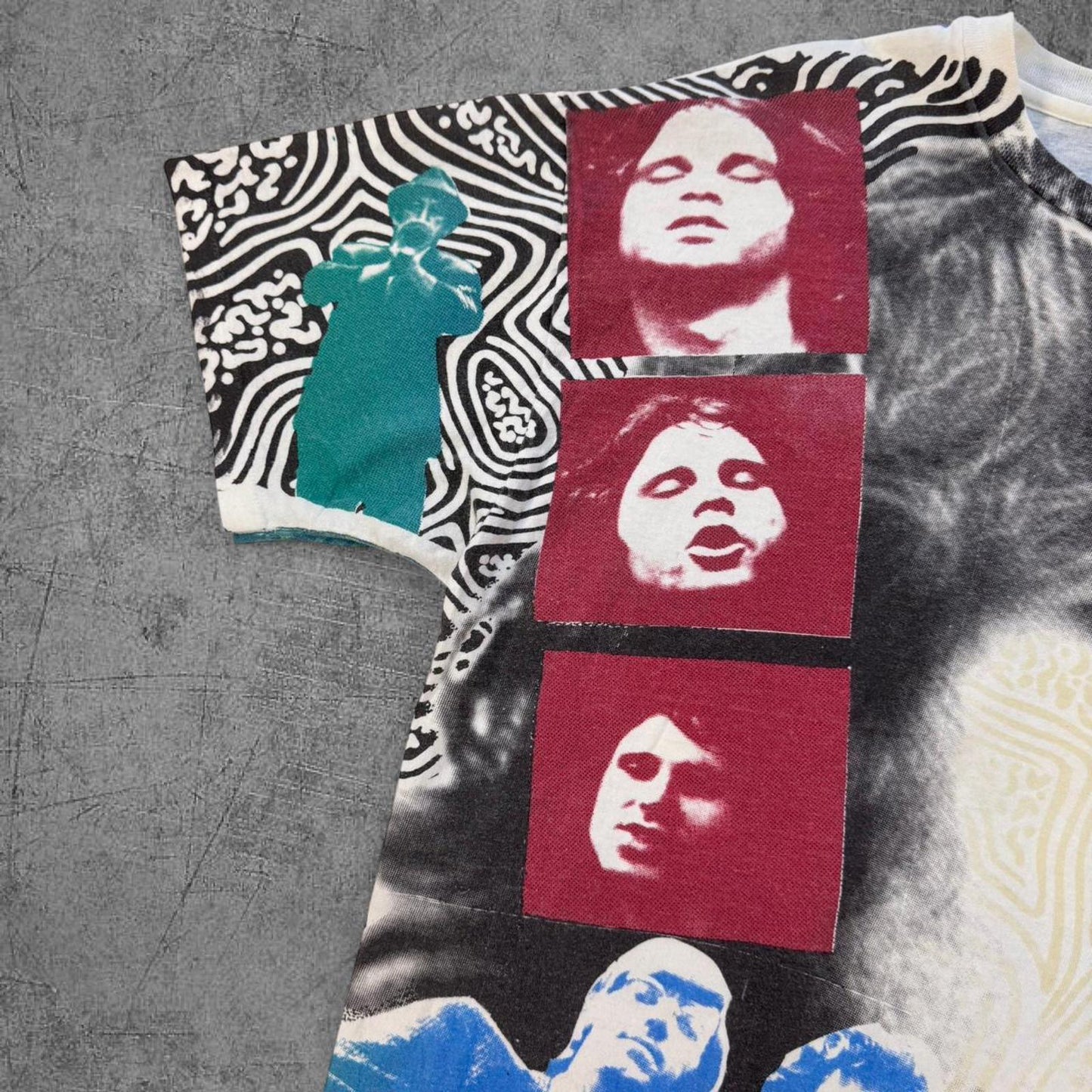 Vintage 90s Jim Morison AOP Big Face Tee - XL