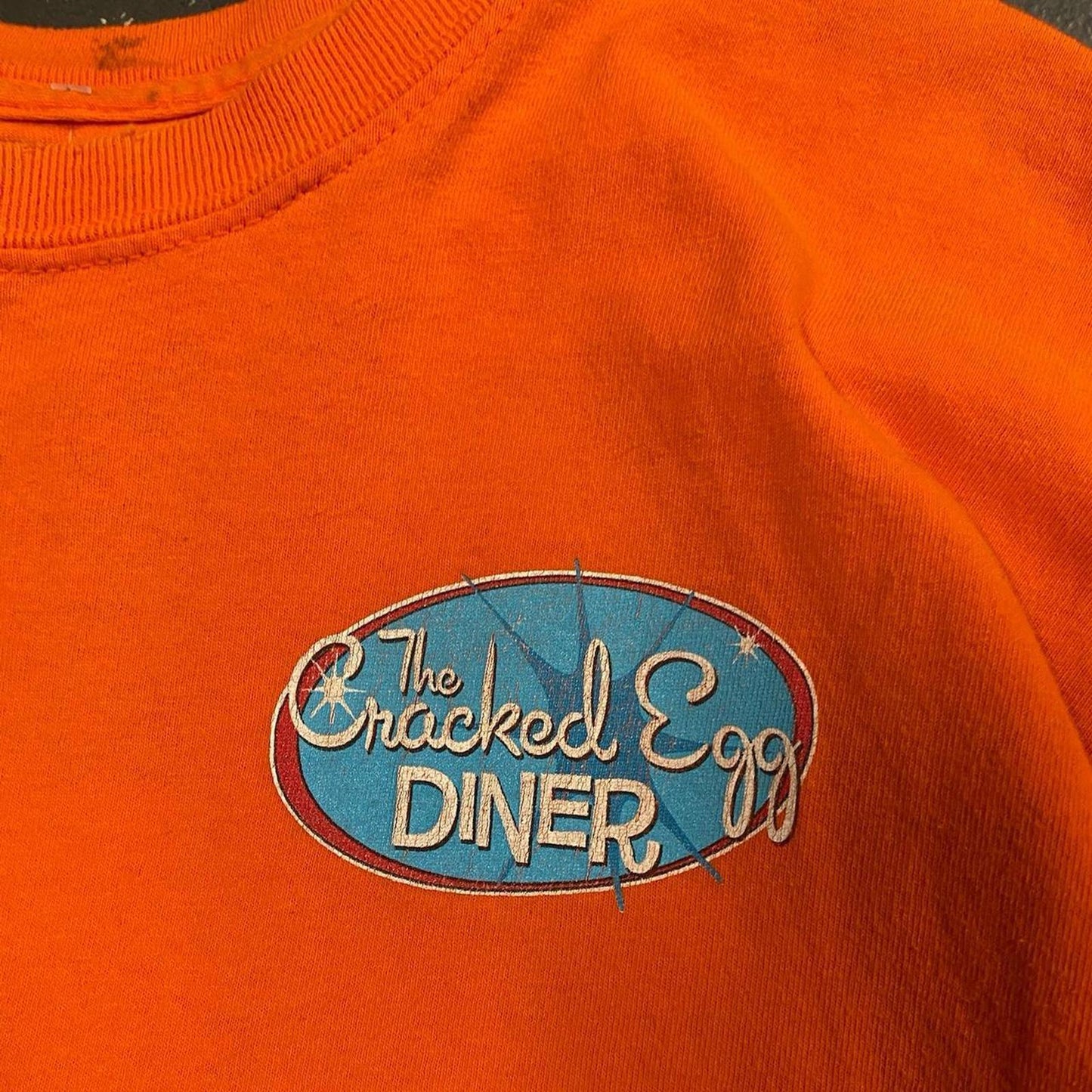 Cracked Egg Chicken Diner Biker Tee - M