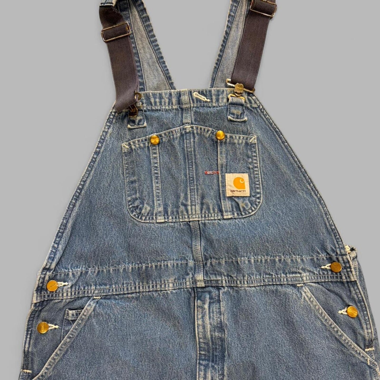 Faded Carhartt Denim Overalls - 42