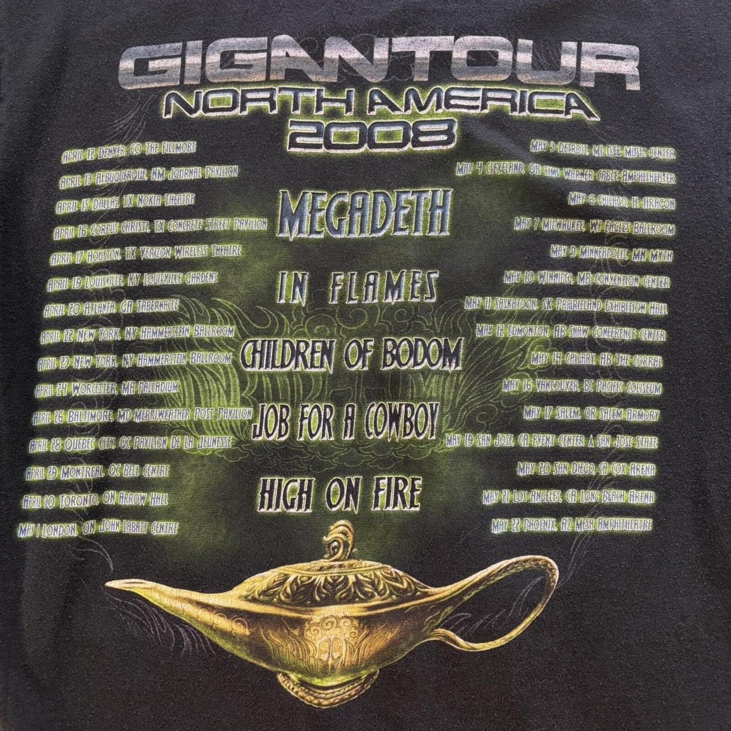 2008 Gigantour Metal Tour Tee - L