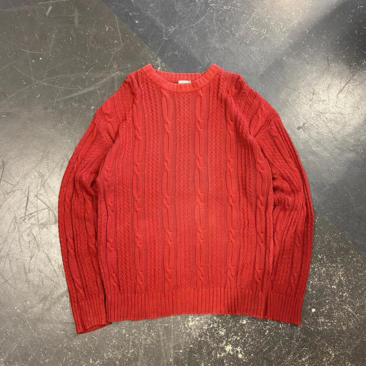 Vintage R&R Red Cable Knit - L
