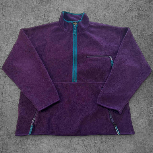 Vintage 90s Eddie Bauer Purple 1/2 Zip Fleece - M