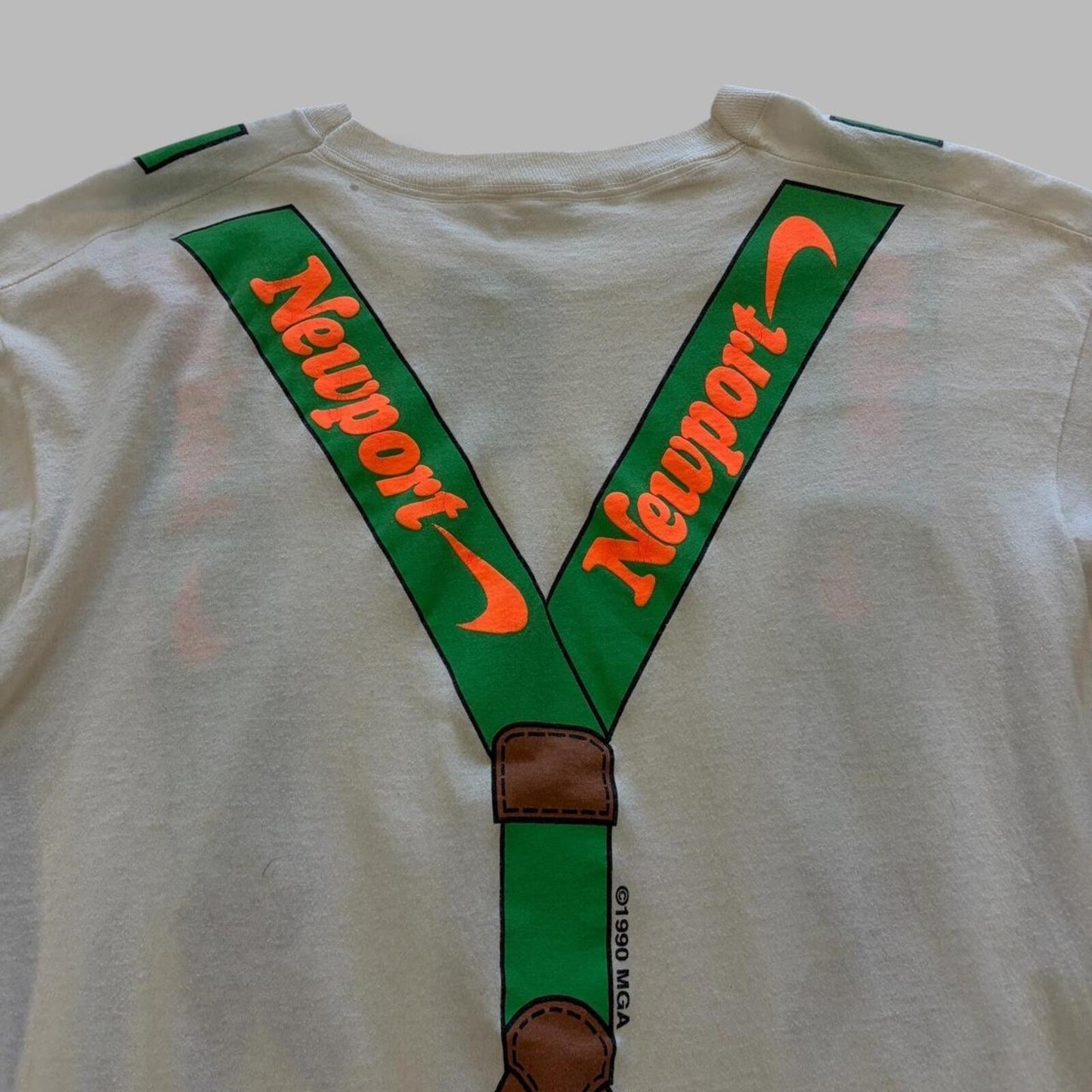 80s Newport cigarets suspenders tee - M