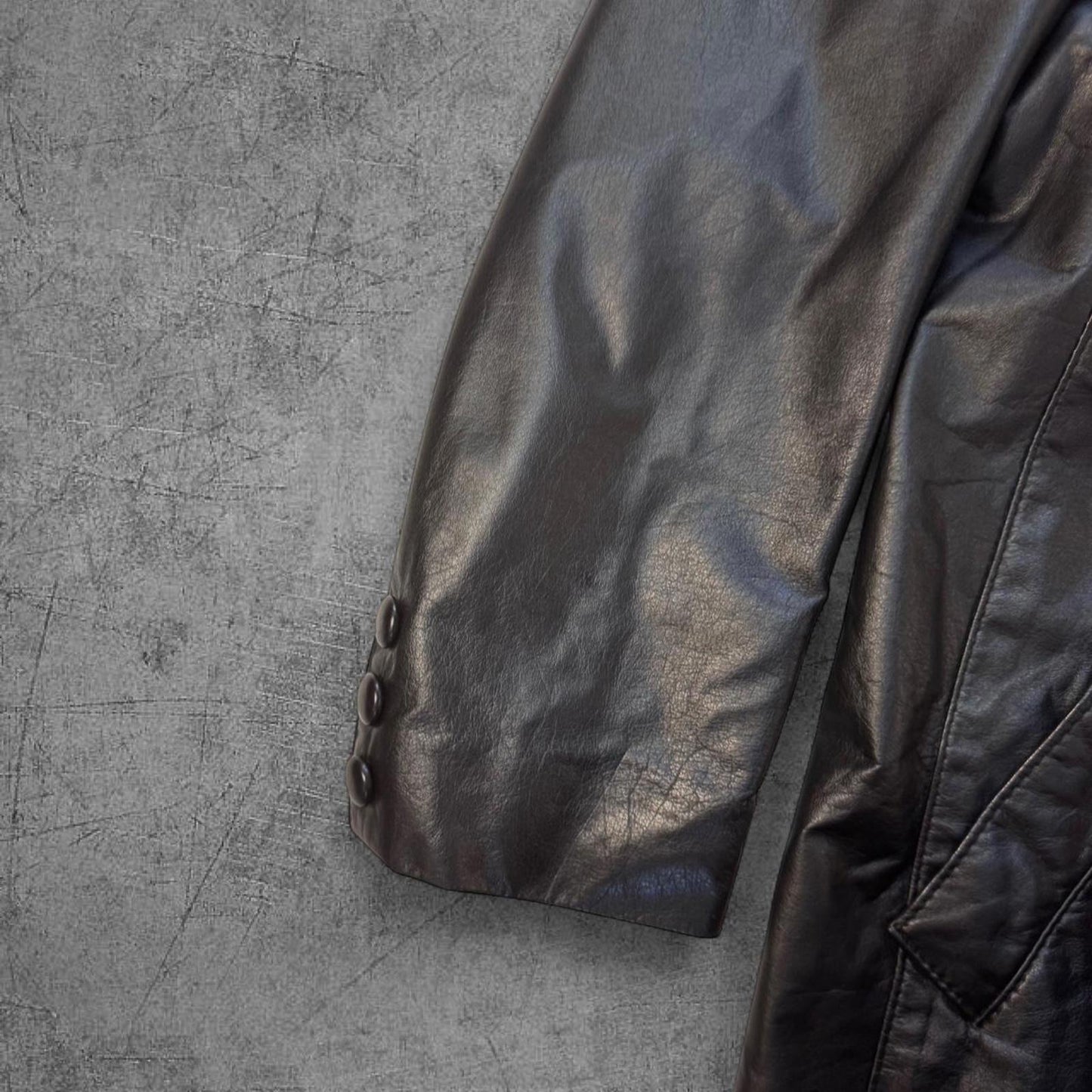 1980s The Leather Ranch Leather Trench Coat - L