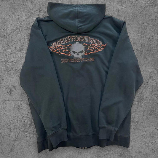 Harley Davidson Skull Zip Up Hoodie - XXL
