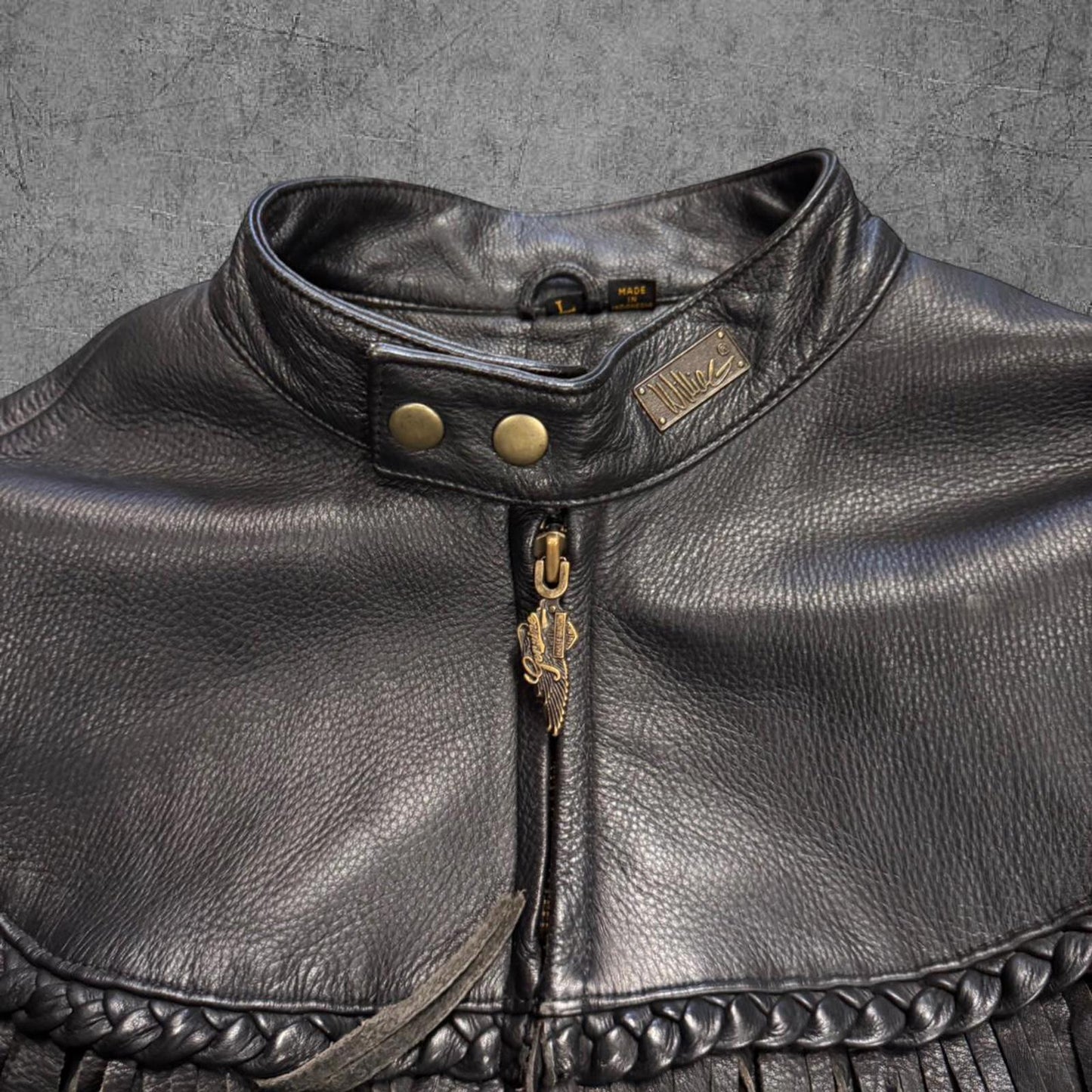 Vintage Harley Davidson Willie G Leather Biker Jacket _ L