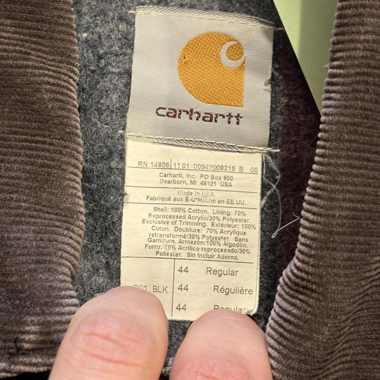 Vintage 2001 Carhartt Blanket Lined Chore Jacket - L