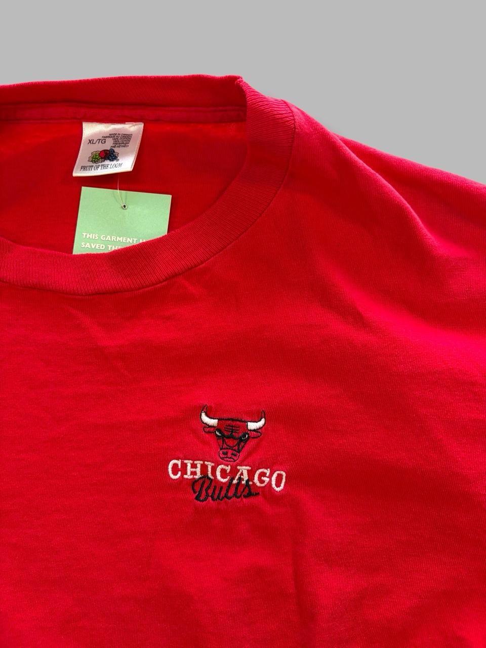 90s Red Chicago Bulls Chest Logo Tee - XL
