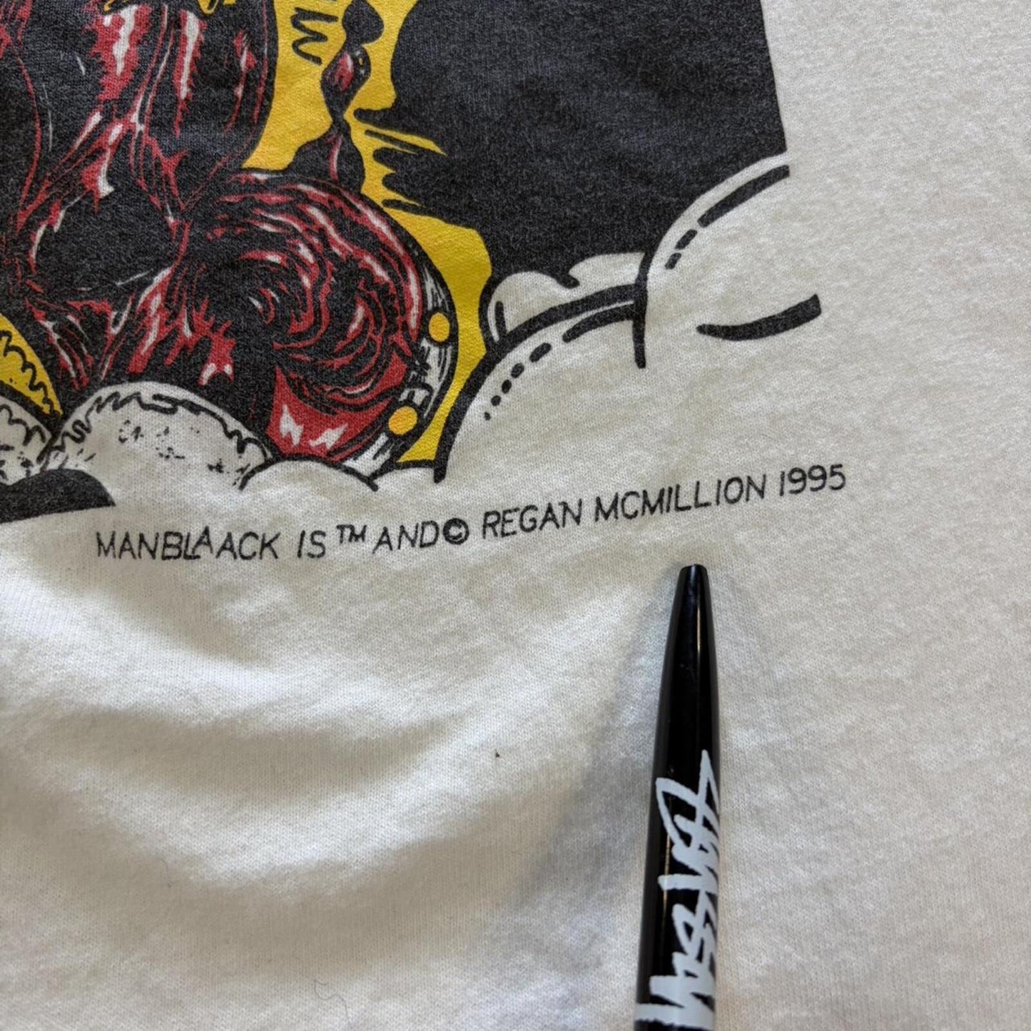 Vintage 1995 Man Black Big Dog Comic Tee - XL