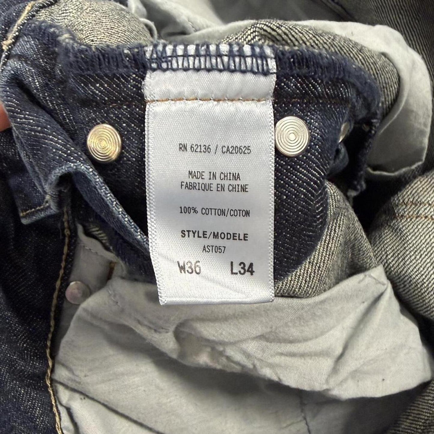 Y2K Guess Dark Wash Raw Denim - 36