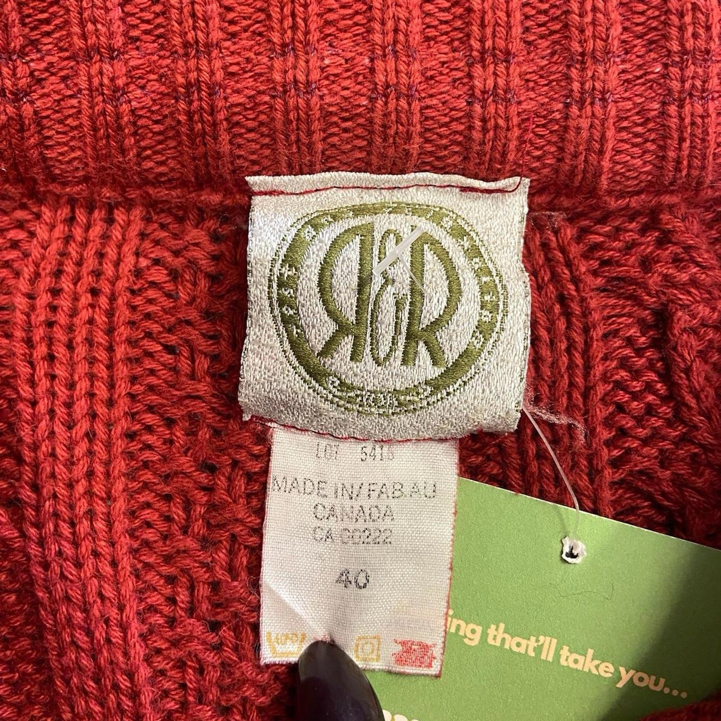 Vintage R&R Red Cable Knit - L