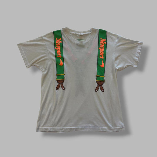 80s Newport cigarets suspenders tee - M