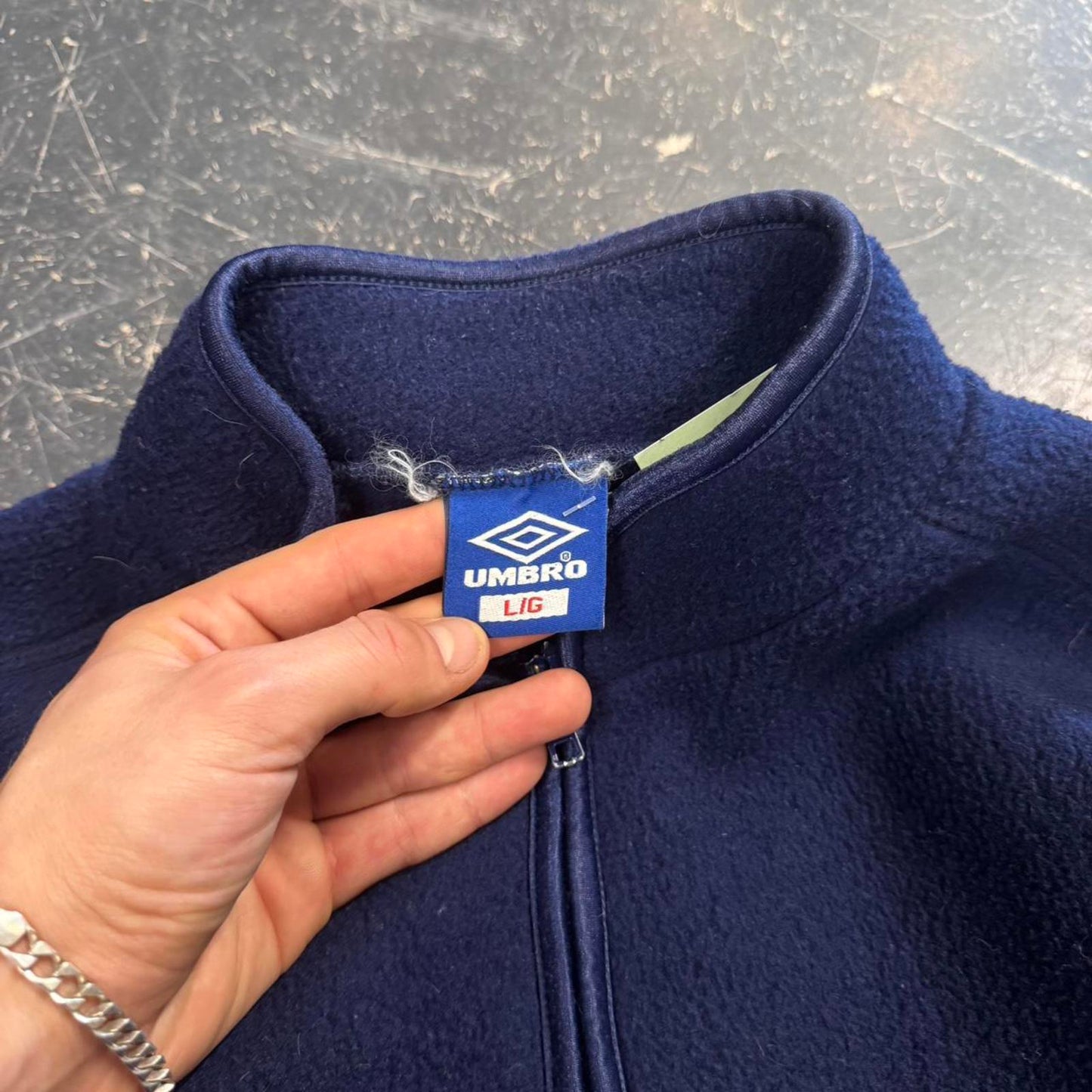 Vintage 90s Umbro Blue Zip Up Fleece - L