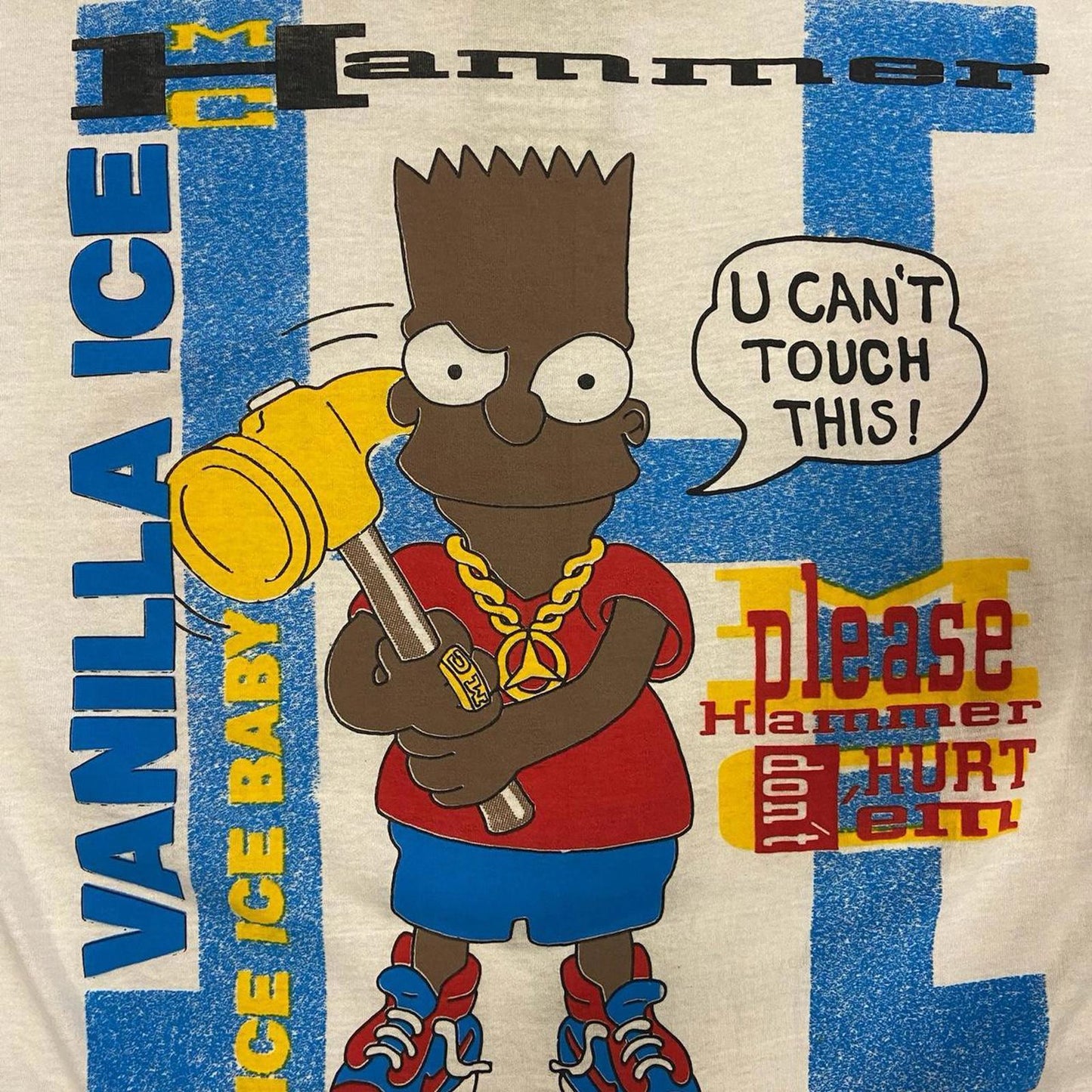 1990 Mc Hammer Vanilla Ice Bart Simpsons Tee - XL