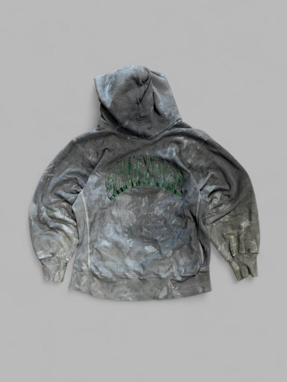 1980s Distressed Champion Reverse Weave Skidmore Hoodie - XL