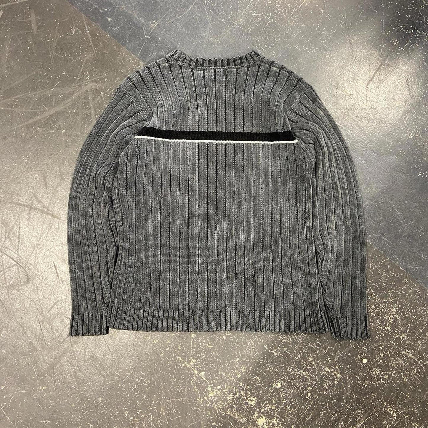 Y2K Cortina Ribbed Grey Knit - S