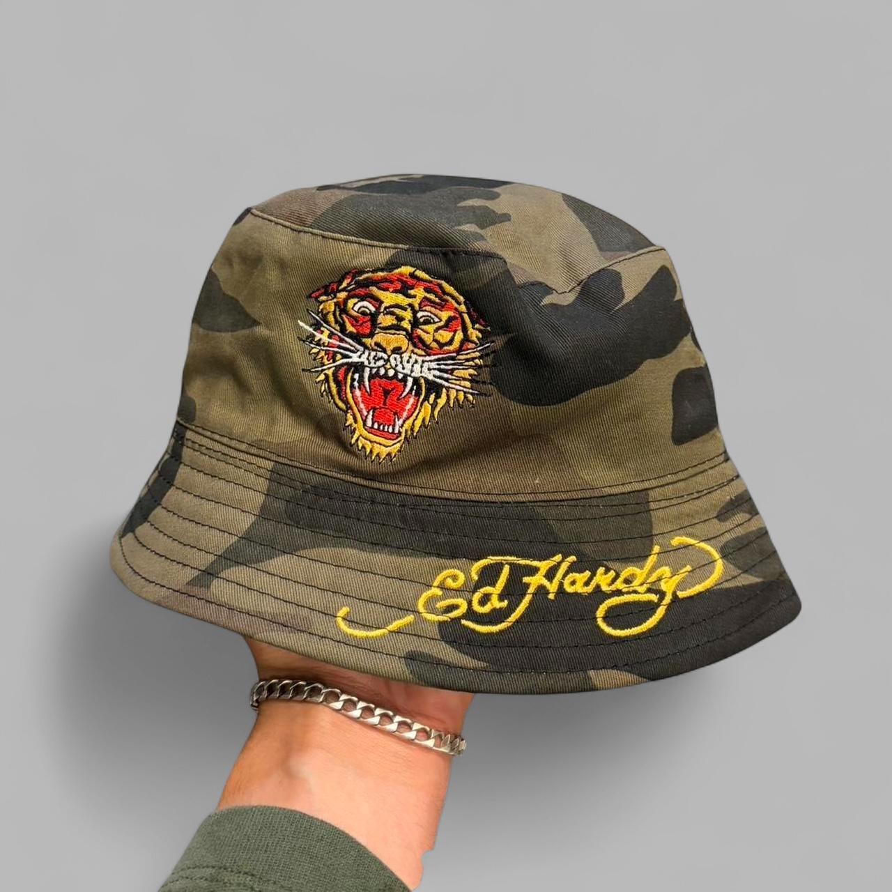 Y2K Ed Hardy Camo Bucket Hat
