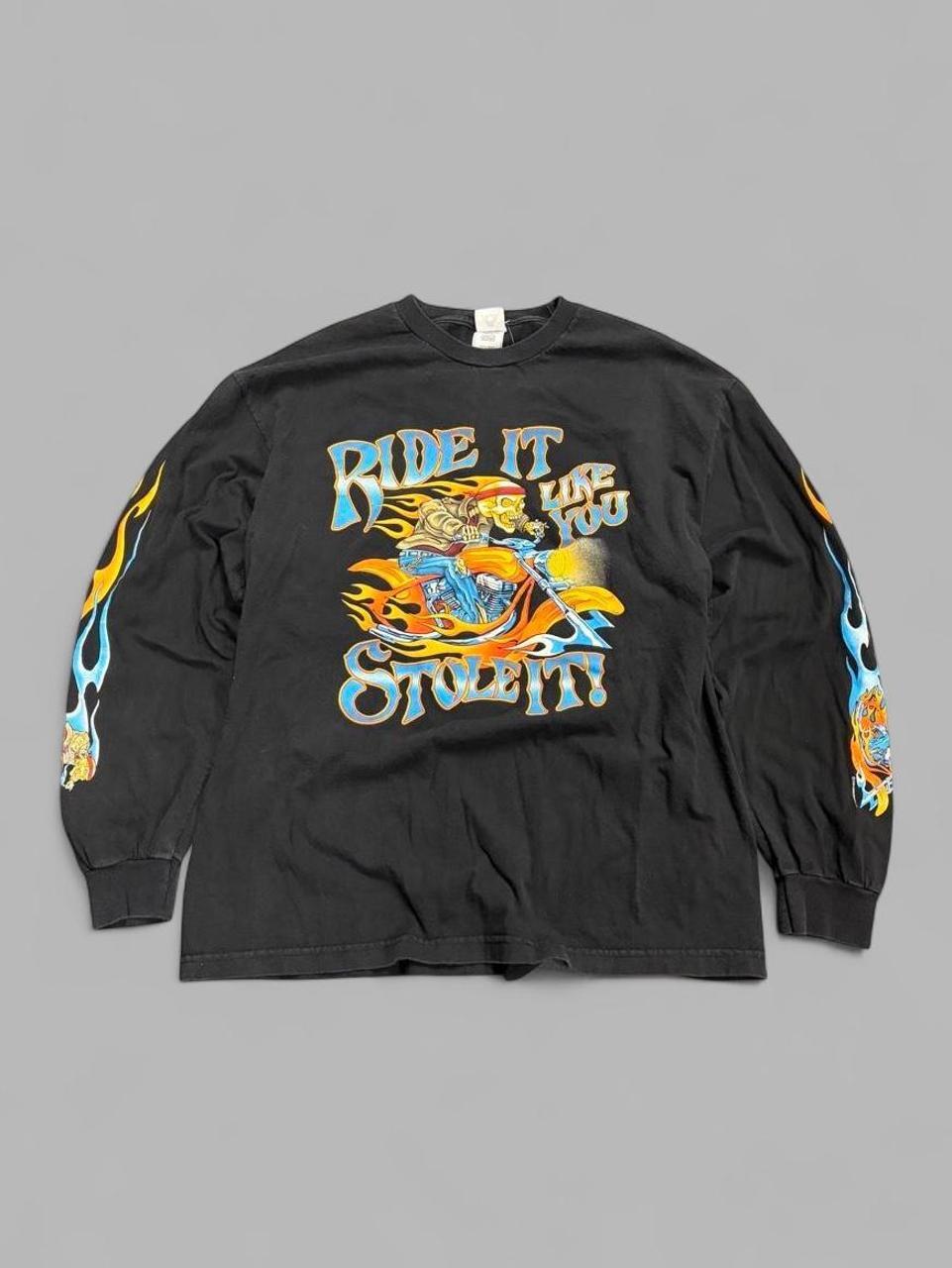 Vintage Flames Biker Long Sleeve - XL