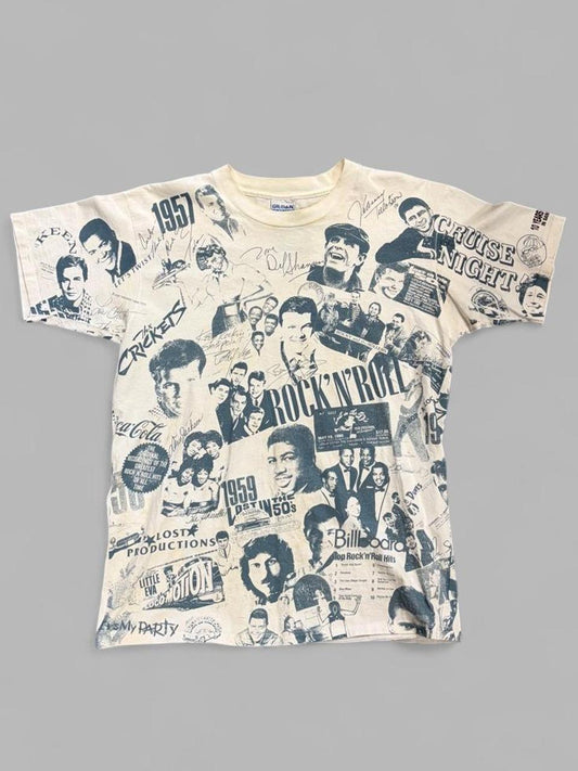 Vintage 90s Rock History AOP Tee - L