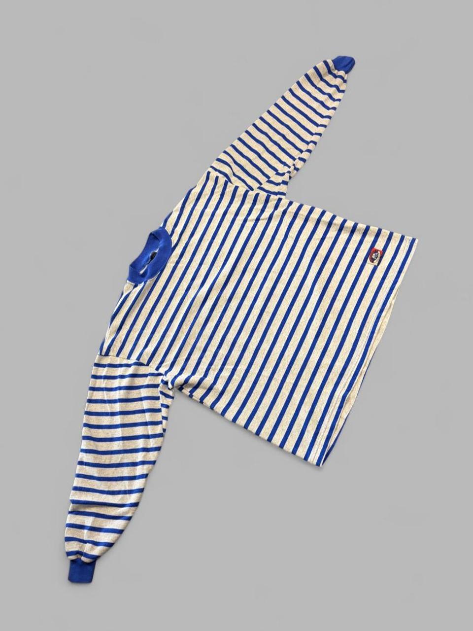 Vintage Blue / Grey Striped Long Sleeve - XL