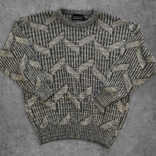 Vintage 90s Asphalt Grandpa Knit - M