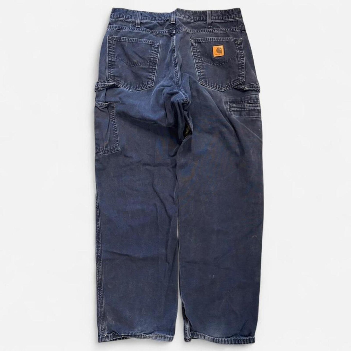 Navy Carhartt Loose Fit Dungarees - 34
