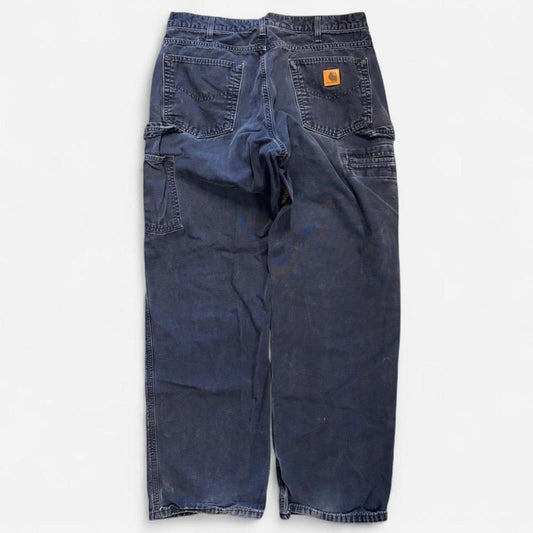 Navy Carhartt Loose Fit Dungarees - 34
