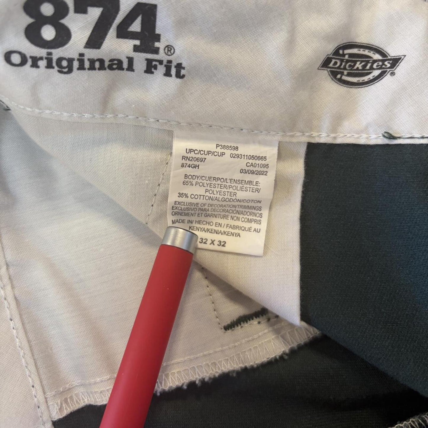 Forest Green Dickies 874 Pants - 32