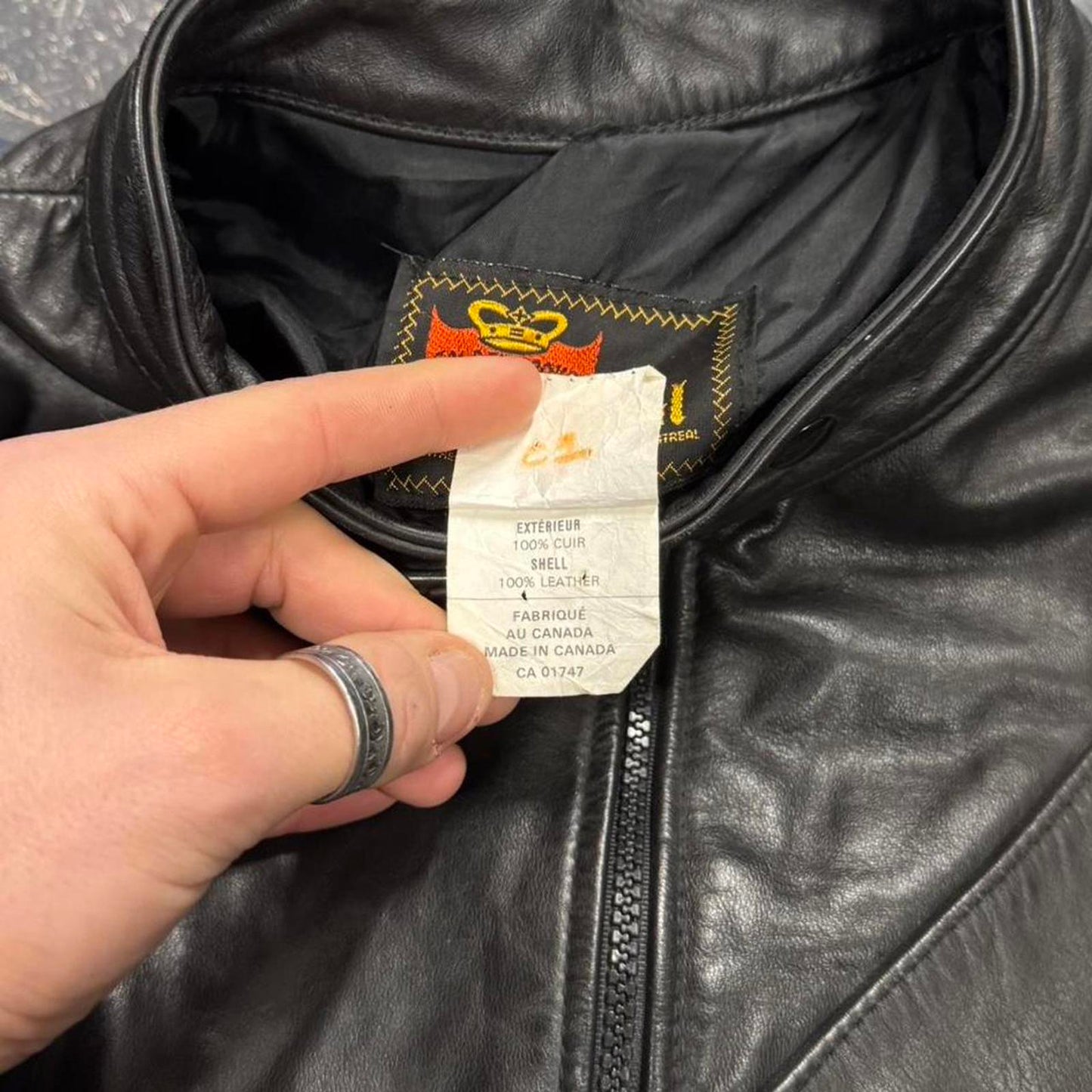 Vintage 80s Cafe Biker Leather Jacket - M