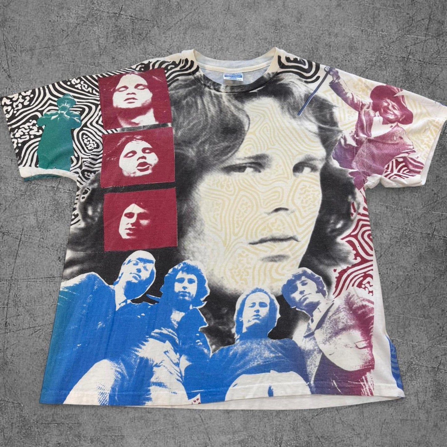 Vintage 90s Jim Morison AOP Big Face Tee - XL