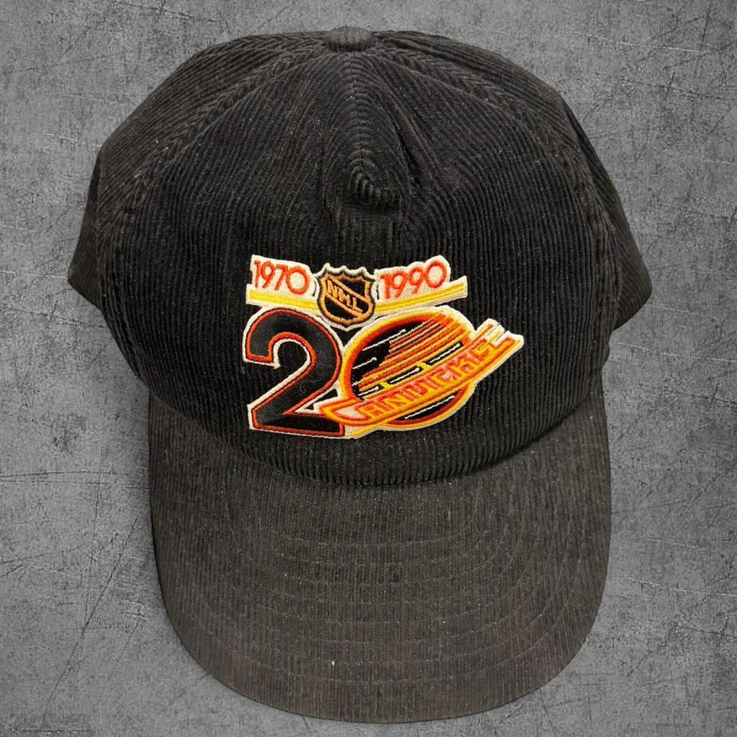 90s Vancouver Canucks Skate Logo Anniversary Corduroy Cap