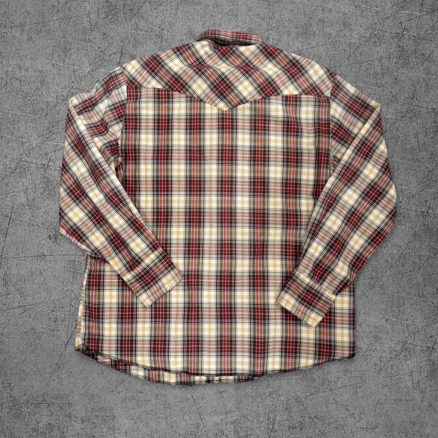 Vintage Wrangler Plaid Western Pearl Snap Button Up - XL