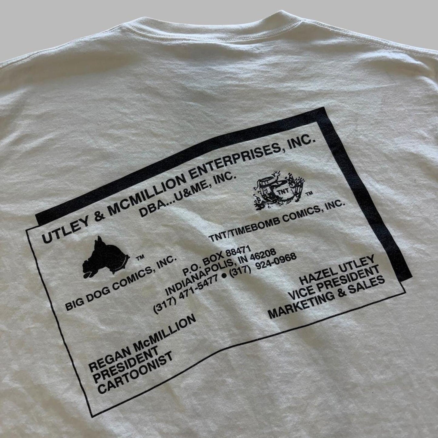Vintage 1995 Man Black Big Dog Comic Tee - XL