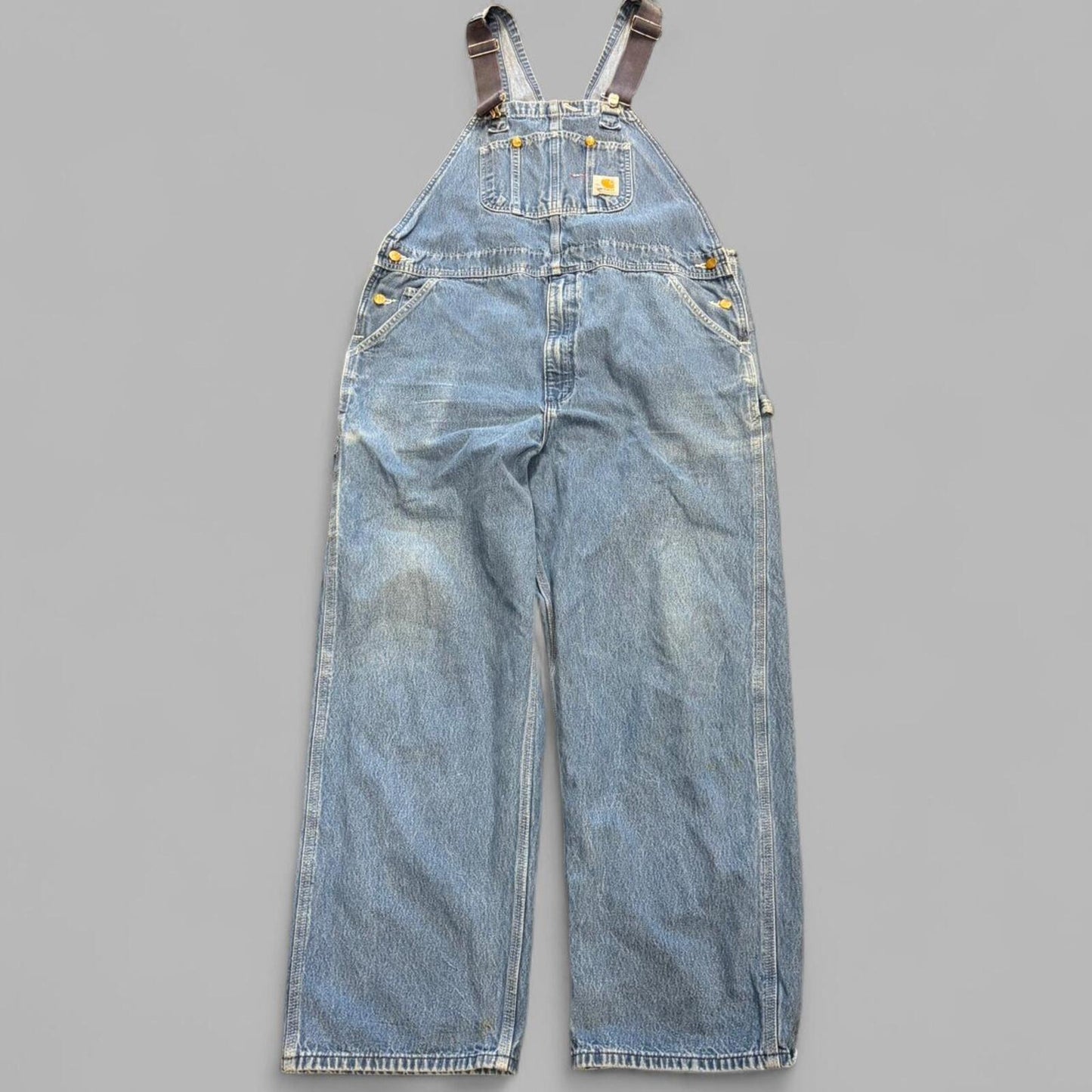 Faded Carhartt Denim Overalls - 42