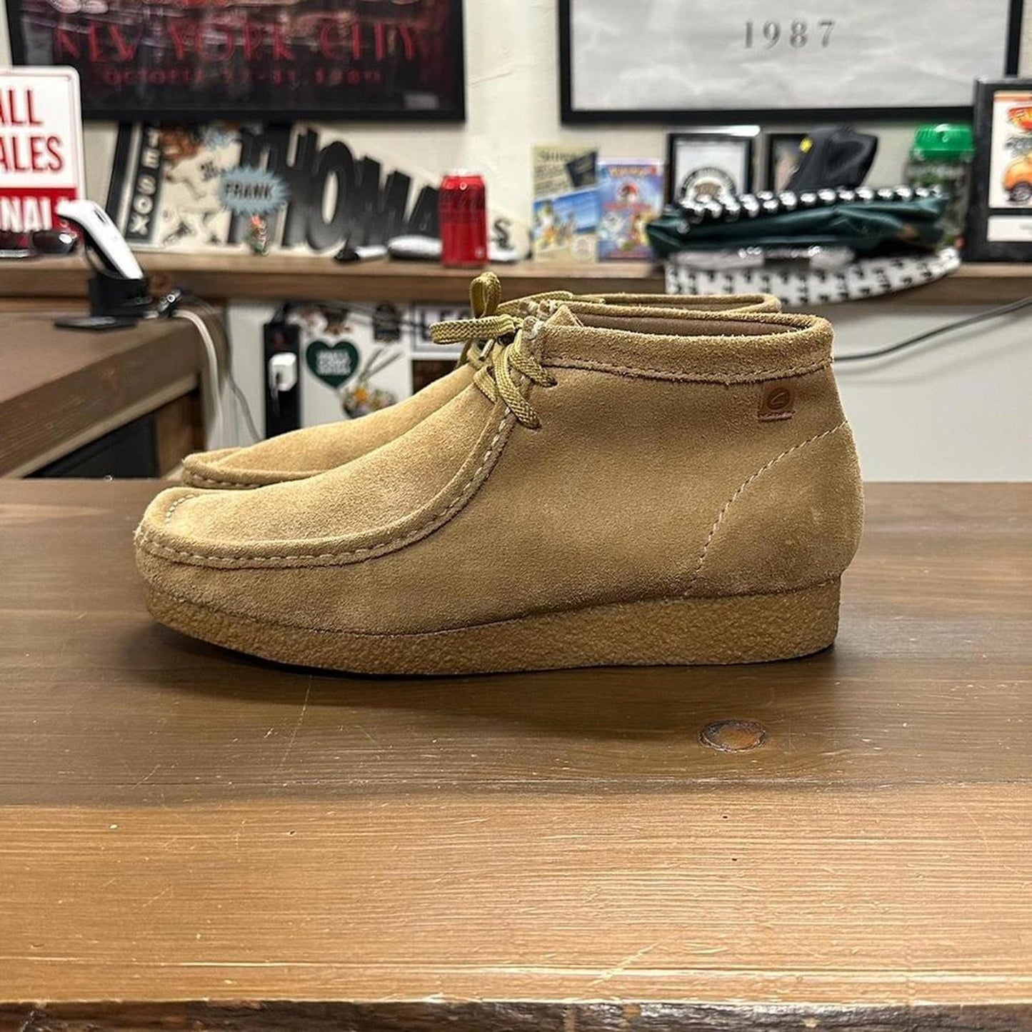 Tan Suede Clark Wallabees Shoes - 10.5M