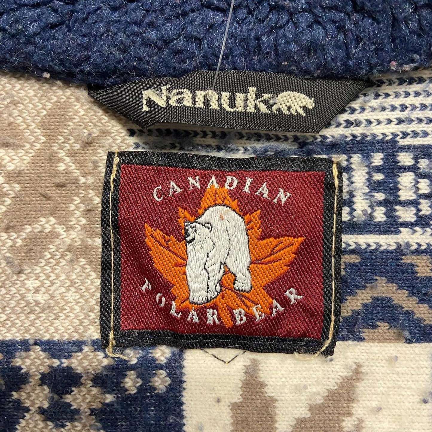 90s Tan / Navy Fleece Vest - XL